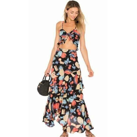 New Flynn Skye Michelle Maxi Dress Dark Fruit - Picture 1 of 8